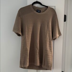 Tan Textured Short Sleeve Shirt